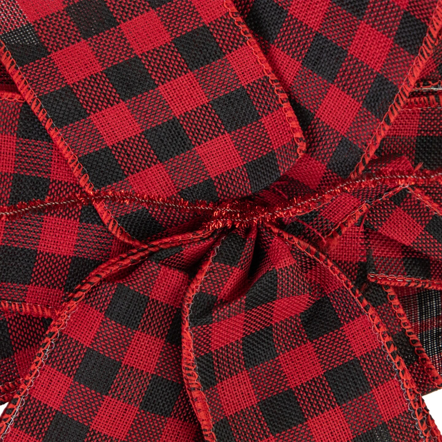 Northlight 19" Buffalo Plaid Print 14 Loop Christmas Bow Tree Topper Black 8 Northlight 19" Buffalo Plaid Print 14 Loop Christmas Bow Tree Topper Black - Image 6
