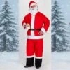 Saloon Spree Santa Adult Costume Set With Beard Hat Belt And Boot Top Pants -Northlight Shop 152213235538864