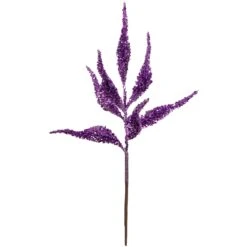 Northlight 21" Purple Glittered Leaves Christmas Spray -Northlight Shop 15459901016416 1