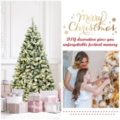 6Ft Pre-Lit Premium Snow Flocked Hinged Artificial Christmas Tree W/ 250 Lights 36 6Ft Pre-Lit Premium Snow Flocked Hinged Artificial Christmas Tree W/ 250 Lights -Northlight Shop 15460824459616 2