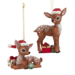 3.75" Deer With Christmas Presents Ornaments, 2 Assorted -Northlight Shop 157456618044304 1