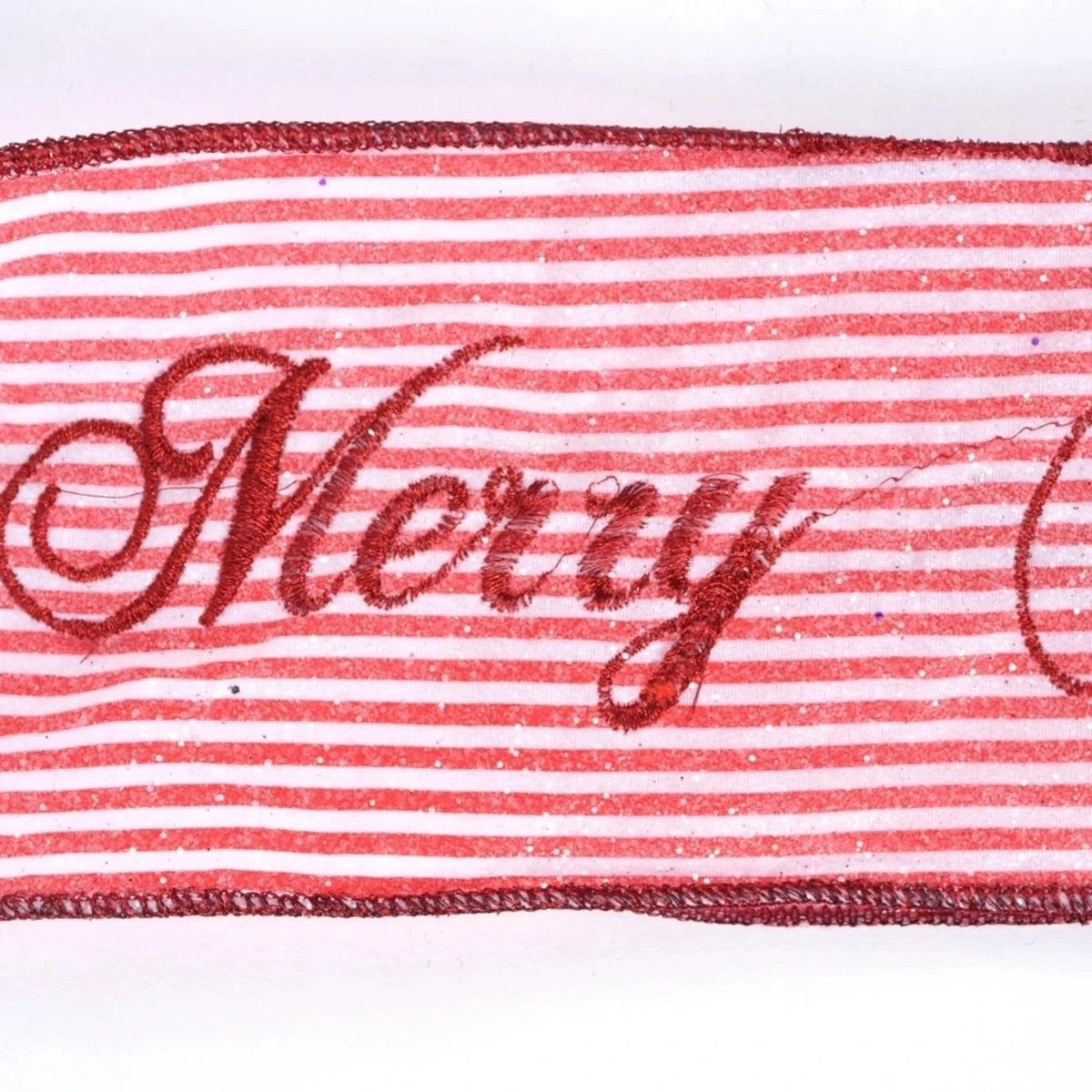 4" Frosted Stripe Merry Christmas Ribbon (5 Yards) 9 4" Frosted Stripe Merry Christmas Ribbon (5 Yards) - Image 7