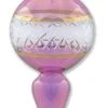 Lattice Glass Ornaments With Gold Accents - Pink Ball With Finial 2 Lattice Glass Ornaments With Gold Accents - Pink Ball With Finial -Northlight Shop 157938773820272