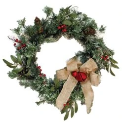 Brush Pine With Red Bells Wreath