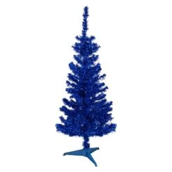 Northlight Artificial Tinsel Christmas Tree - Deep Blue - 4' - Unlit