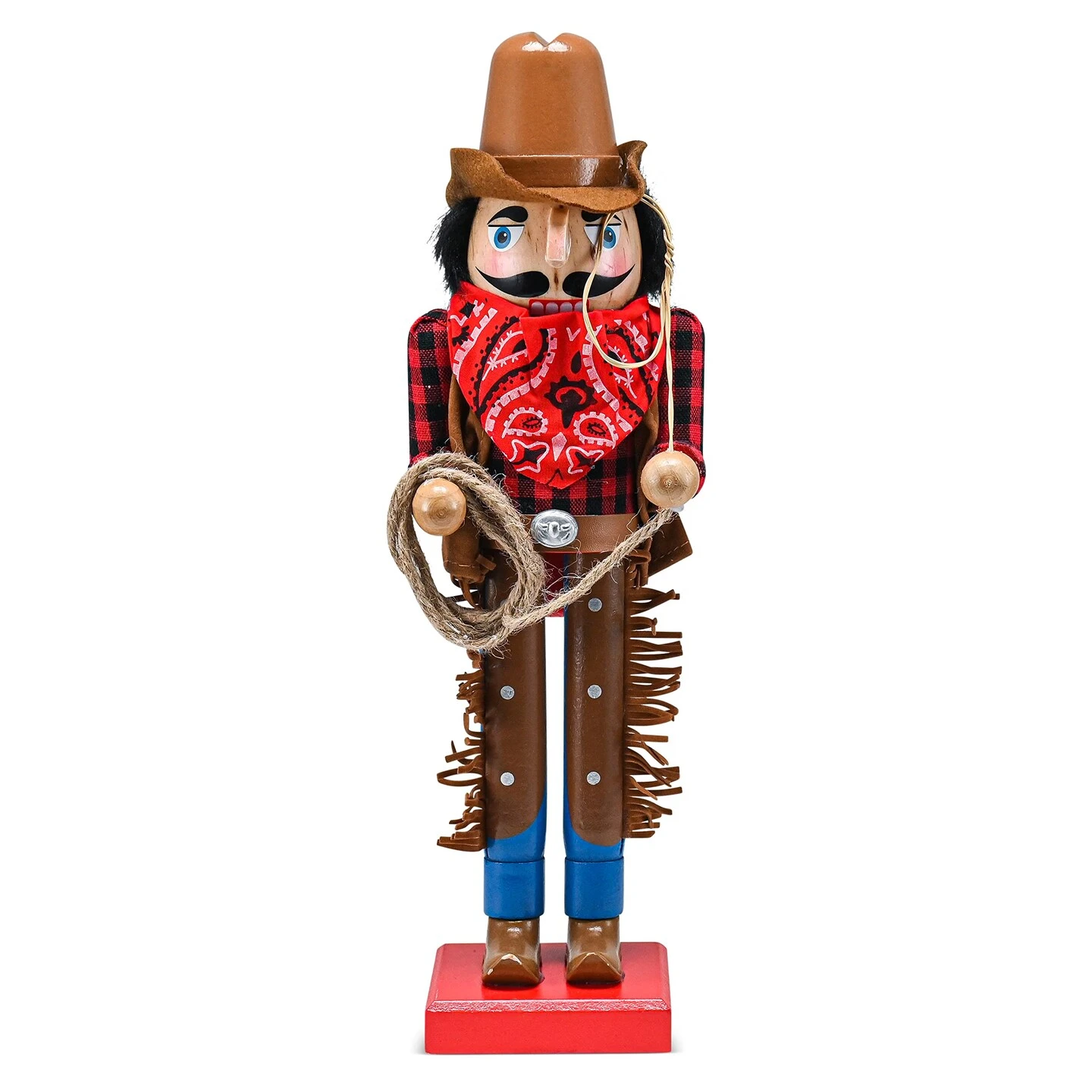 Ornativity Christmas Western Cowboy Nutcracker – Brown And Red Wooden Nutcracker Cow Boy With A Rope And Lasso Xmas Themed Holiday Nut Cracker Doll Figure Decorations 15 Ornativity Christmas Western Cowboy Nutcracker – Brown And Red Wooden Nutcracker Cow Boy With A Rope And Lasso Xmas Themed Holiday Nut Cracker Doll Figure Decorations - Image 13