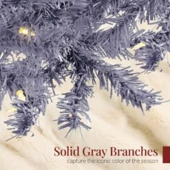 Best Choice Products Pre-Lit Charcoal Gray Christmas Tree, Artificial Full Holiday Decoration W/ Incandescent Lights 20 Best Choice Products Pre-Lit Charcoal Gray Christmas Tree, Artificial Full Holiday Decoration W/ Incandescent Lights -Northlight Shop 167328407796656