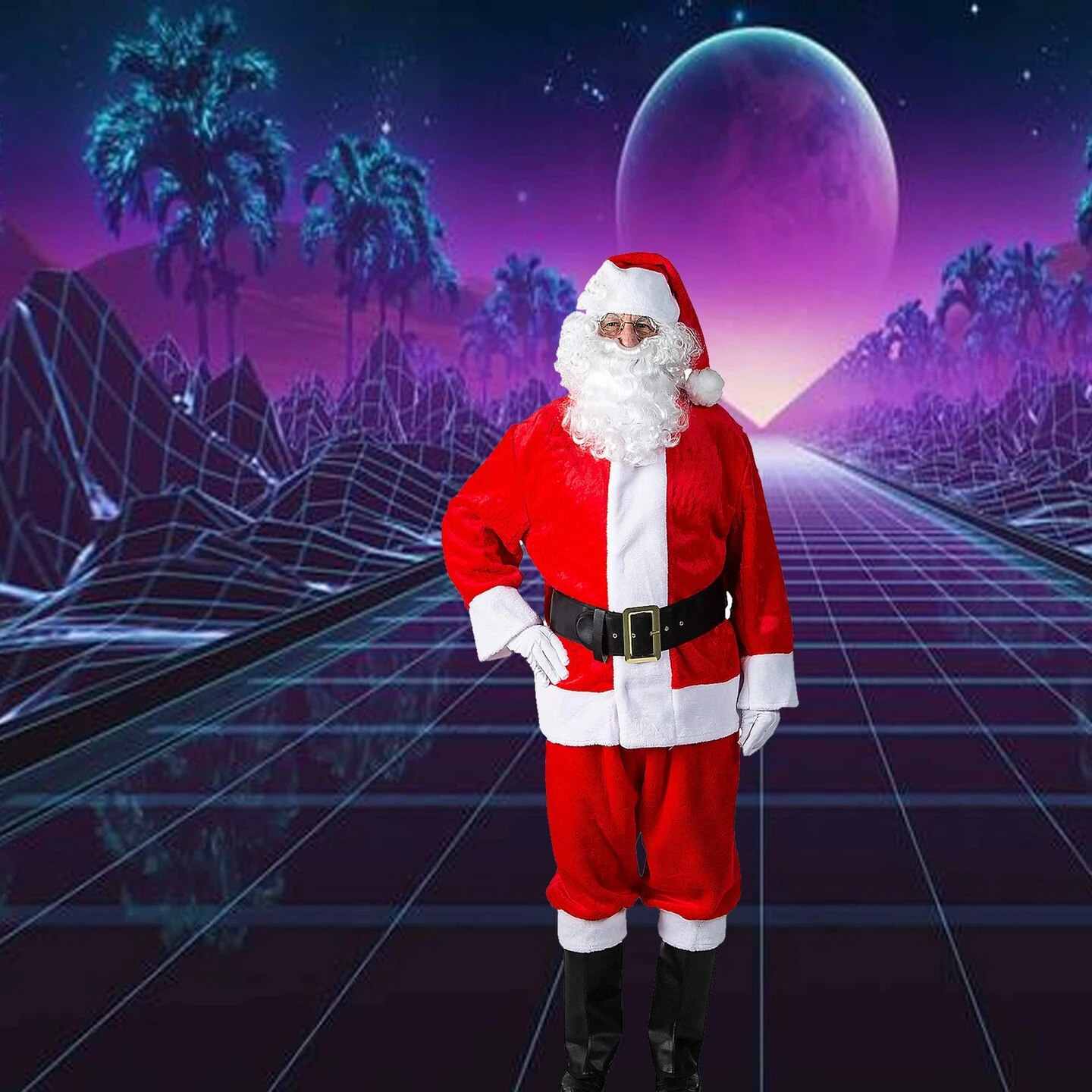 10-Pieces Plush Santa Suit With Belt, Gloves, Boot Tops, Hat & More Accessories 8 10-Pieces Plush Santa Suit With Belt, Gloves, Boot Tops, Hat & More Accessories - Image 6