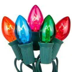 C7 Multi: Red, Blue, Amber, Green, Pink Transparent Steady 25 Set, Green Wire Multicolor 7 C7 Multi: Red, Blue, Amber, Green, Pink Transparent Steady 25 Set, Green Wire Multicolor -Northlight Shop 16941592978656 2