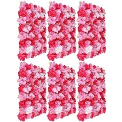 6pcs Artificial Wedding Silk Flower Wall Decor Background Rose Hydrangea Panels -Northlight Shop 175621419293136 1