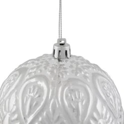 Northlight Embossed Raindrops Christmas Glass Ball Ornament - 3.5" - White 13 Northlight Embossed Raindrops Christmas Glass Ball Ornament - 3.5" - White -Northlight Shop 175621688564432