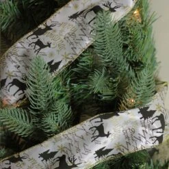 Northlight Pack Of 12 White And Black Playful Reindeer Christmas Wired Craft Ribbons - 2.5" X 120 Yards -Northlight Shop 176084498563920