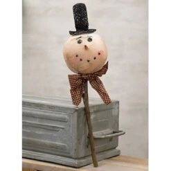 Rustic Cotton Snowman Pick For Winter Holiday Floral Arrangements -Northlight Shop 177551381044016 2