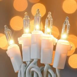 100 Count Clear Christmas Lights White Wire,23Feet Incandescent Clear Mini Lights,Connectable Indoor Outdoor Christmas Tree String