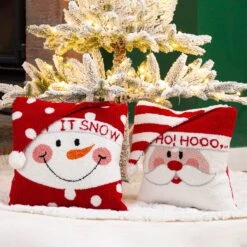 Set Of 2 13.98"L Hooked 3D Snowman/Santa Pillows 2pk Snowman 26 Set Of 2 13.98"L Hooked 3D Snowman/Santa Pillows 2pk Snowman -Northlight Shop 183189073516752