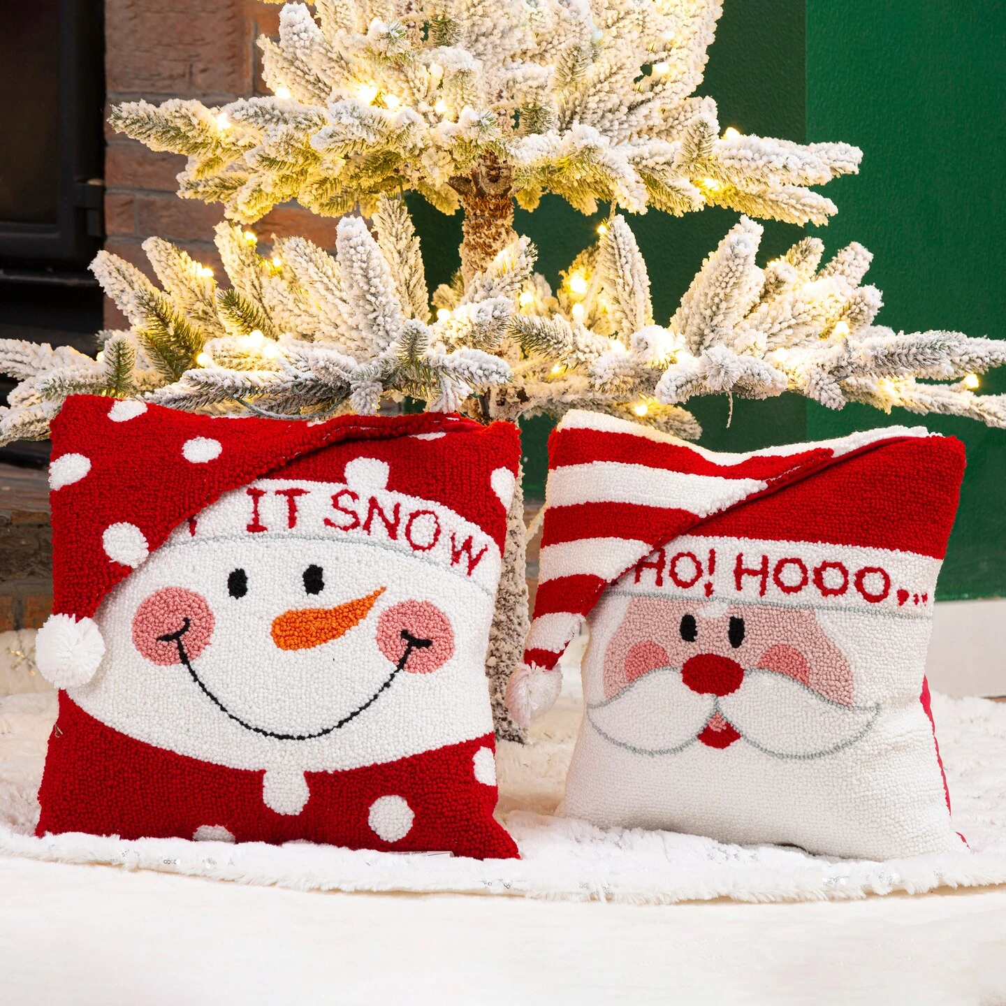 Set Of 2 13.98"L Hooked 3D Snowman/Santa Pillows 2pk Snowman 9 Set Of 2 13.98"L Hooked 3D Snowman/Santa Pillows 2pk Snowman - Image 7
