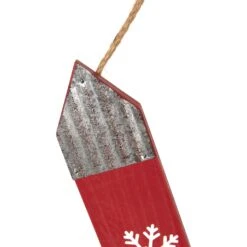 Northlight Wooden Welcome Skis With Christmas Stockings Hanging Decoration - 23.5" Red -Northlight Shop 183189821427920