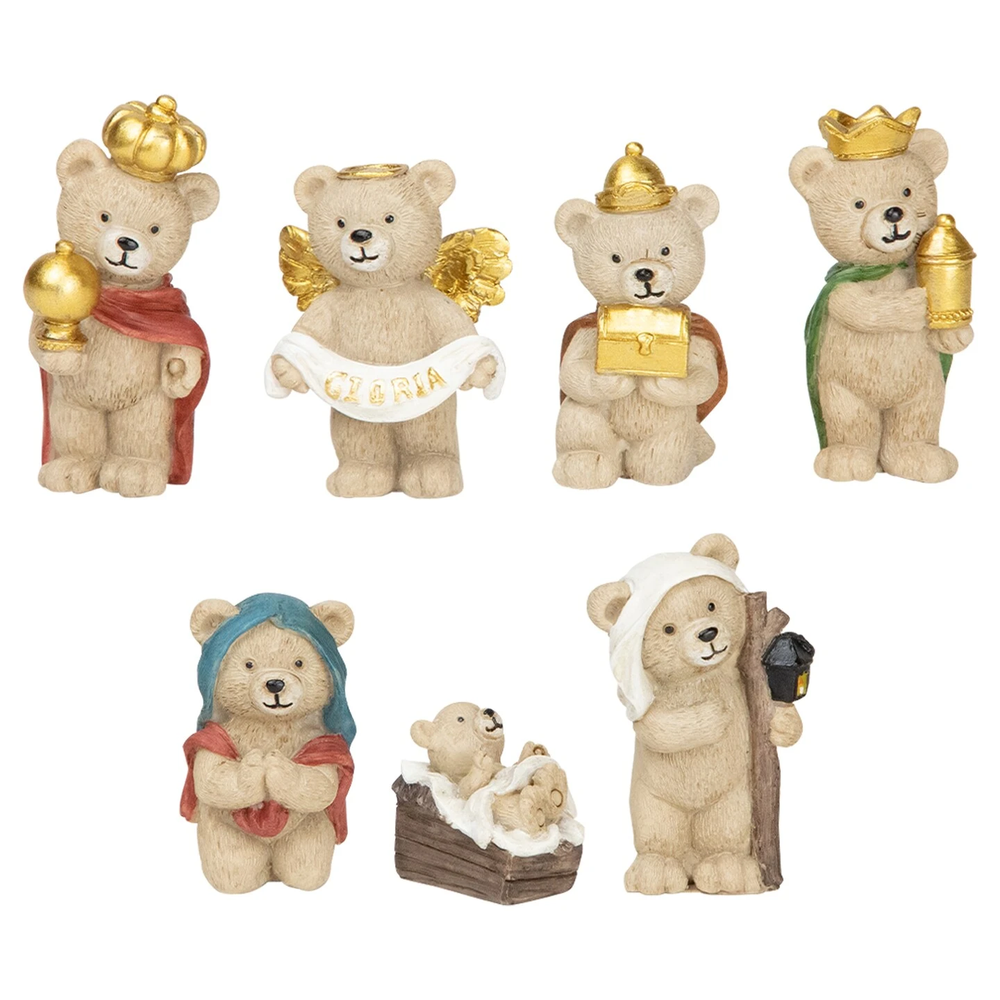 Northlight Bears Christmas Nativity Set - 4.5" - 8-Piece Multi 6 Northlight Bears Christmas Nativity Set - 4.5" - 8-Piece Multi - Image 4