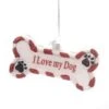 Noble Gems 2.0 Inch I Love My Dog Ornament Tree Ornament , Bone Paw Prints Puppy Red 1 Noble Gems 2.0 Inch I Love My Dog Ornament Tree Ornament , Bone Paw Prints Puppy Red -Northlight Shop 185104383258032