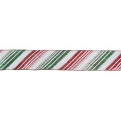 Northlight Red And Green Glitter Striped Christmas Wired Craft Ribbon 2.5" X 16 Yards 11 Northlight Red And Green Glitter Striped Christmas Wired Craft Ribbon 2.5" X 16 Yards -Northlight Shop 185544311416112 2
