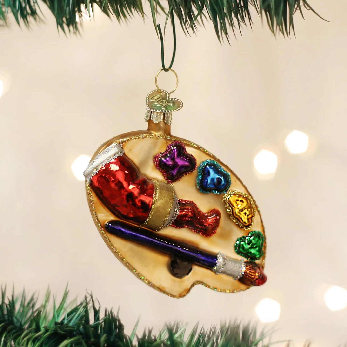 Old World Christmas 2.5 Inch Artist's Palette Christmas Tree Ornament , Ornament Paint Brush Multicolored 8 Old World Christmas 2.5 Inch Artist's Palette Christmas Tree Ornament , Ornament Paint Brush Multicolored - Image 6