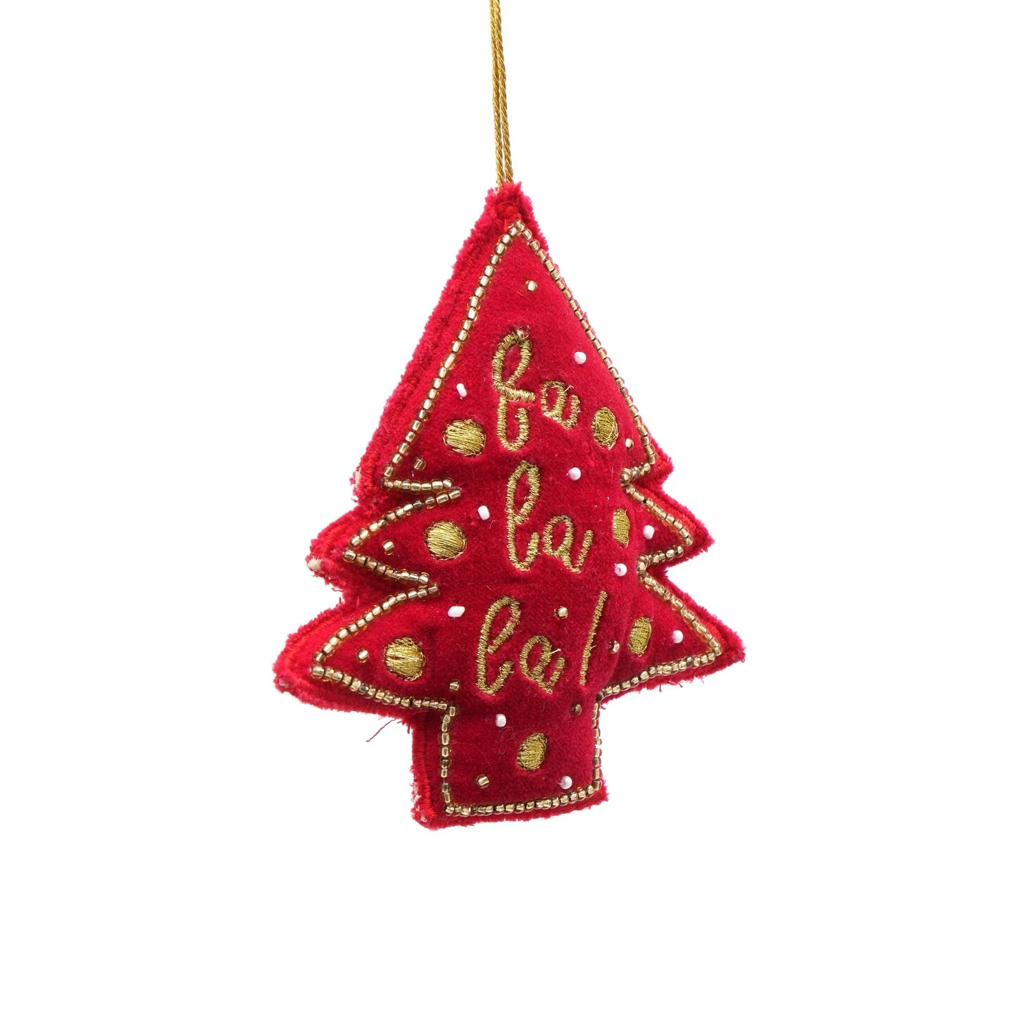 Embroidered Christmas Cheer Ornament - Red - 4" X 0.75" X 4" 9 Embroidered Christmas Cheer Ornament - Red - 4" X 0.75" X 4" - Image 7
