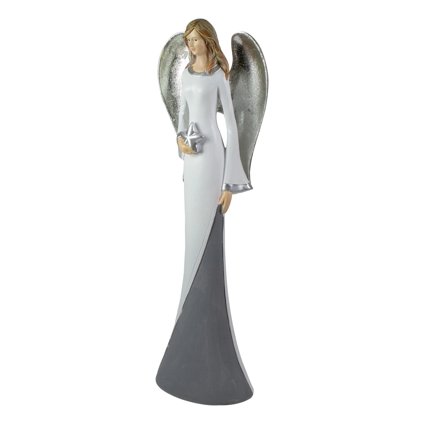 Northlight Winged Angel With Star Figurine - 16.5" - White Gray 7 Northlight Winged Angel With Star Figurine - 16.5" - White Gray - Image 5