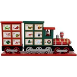 Northlight 16.5" Locomotive Train Wooden Christmas Advent Calendar Red 12 Northlight 16.5" Locomotive Train Wooden Christmas Advent Calendar Red -Northlight Shop 197697807992032