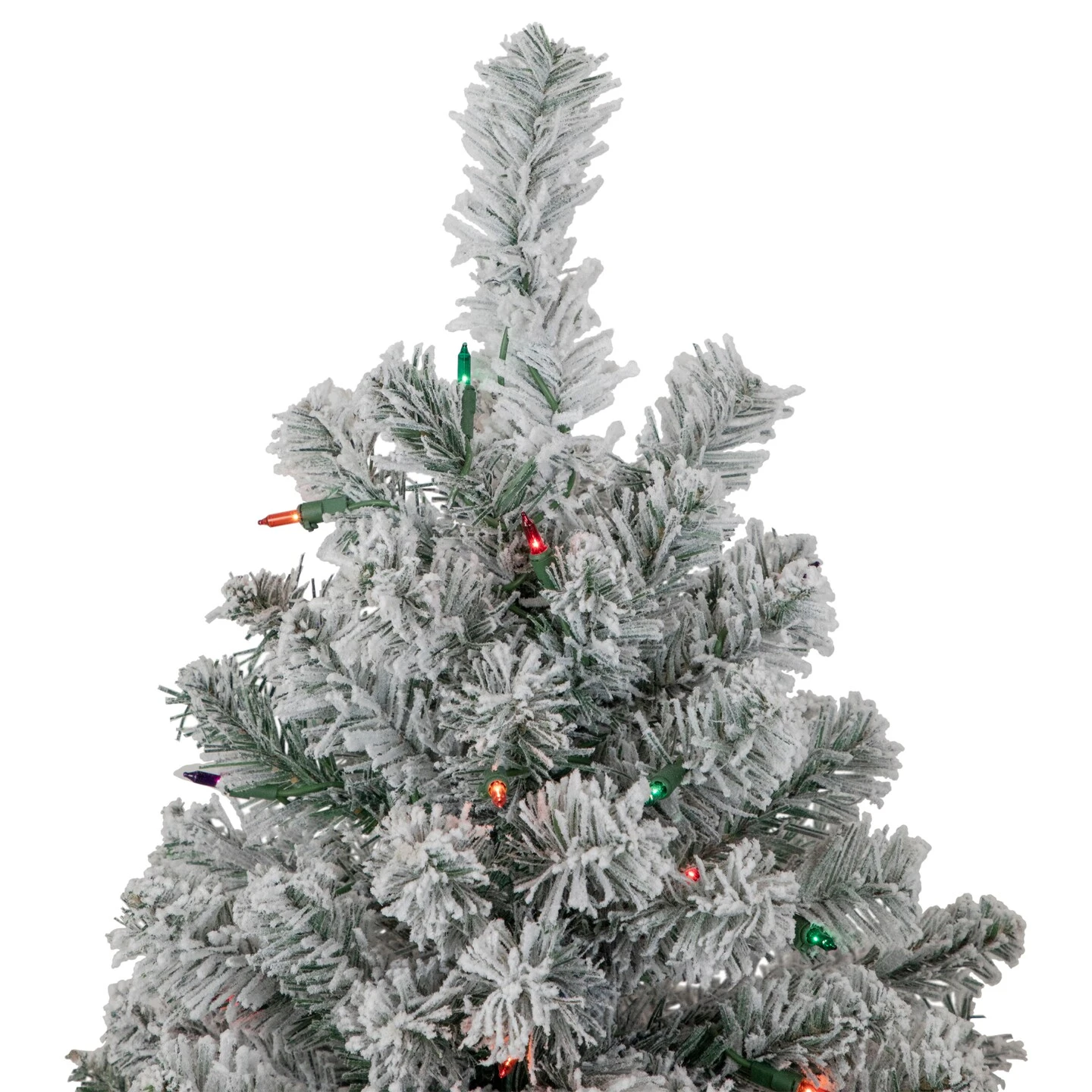 Northlight 6.5' Pre-Lit Flocked Madison Pine Artificial Christmas Tree, Multi Lights Green 8 Northlight 6.5' Pre-Lit Flocked Madison Pine Artificial Christmas Tree, Multi Lights Green - Image 6