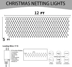 Christmas 360 LED Net Lights - 12FT X 5 FT (Cool White) -Northlight Shop 203159614180272 1