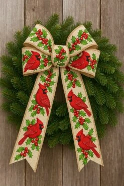 Designer’s Shop WR 63-5204 Holiday Red Cardinals With Holly And Red Berries Wired Edge Ribbon 2.5” X 10 Yard 36 Designer’s Shop WR 63-5204 Holiday Red Cardinals With Holly And Red Berries Wired Edge Ribbon 2.5” X 10 Yard -Northlight Shop 208895908387248 2