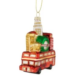 Northlight Merry Christmas Double Decker Tour Bus Glass Ornament - 4.5" - Gold And Red 10 Northlight Merry Christmas Double Decker Tour Bus Glass Ornament - 4.5" - Gold And Red -Northlight Shop 209289240725728 1