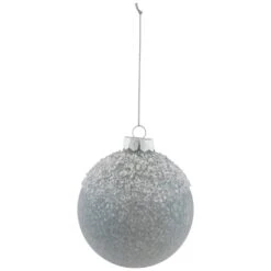 Northlight 4" Silver And White Beaded Glass Christmas Ornament 12 Northlight 4" Silver And White Beaded Glass Christmas Ornament -Northlight Shop 212989783087824