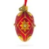 Red With Gold Floral And Jewel Accents Mini Glass Egg Ornament 2.9 Inches -Northlight Shop 212991660022992