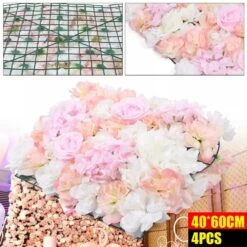 4pcs Artificial Rose Flower Wall Hydrangea Panel Bouquet Wedding Party Home Deco 20 4pcs Artificial Rose Flower Wall Hydrangea Panel Bouquet Wedding Party Home Deco -Northlight Shop 214176609696208 1