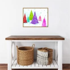 Magic Christmas Trees II By PI Studio 24-in. W X 18-in. H. Canvas Wall Art Print Framed In Gold 26 Magic Christmas Trees II By PI Studio 24-in. W X 18-in. H. Canvas Wall Art Print Framed In Gold -Northlight Shop 2199579610385 1