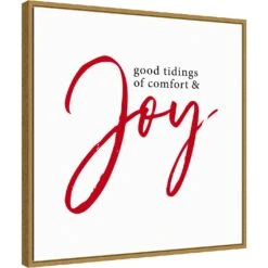 Tidings Of Comfort And Joy By Amanti Art Portfolio 22-in. W X 22-in. H. Canvas Wall Art Print Framed In Gold