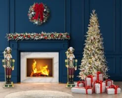 Haute Decor 35 Inch Tall Solid Resin Decorative Holiday Nutcracker With Fleur De Lis 23 Haute Decor 35 Inch Tall Solid Resin Decorative Holiday Nutcracker With Fleur De Lis -Northlight Shop 222335692592048 2