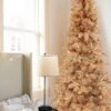 Champagne Gold Slim Christmas Tree With Metal Stand 1 Champagne Gold Slim Christmas Tree With Metal Stand -Northlight Shop 225986748374352