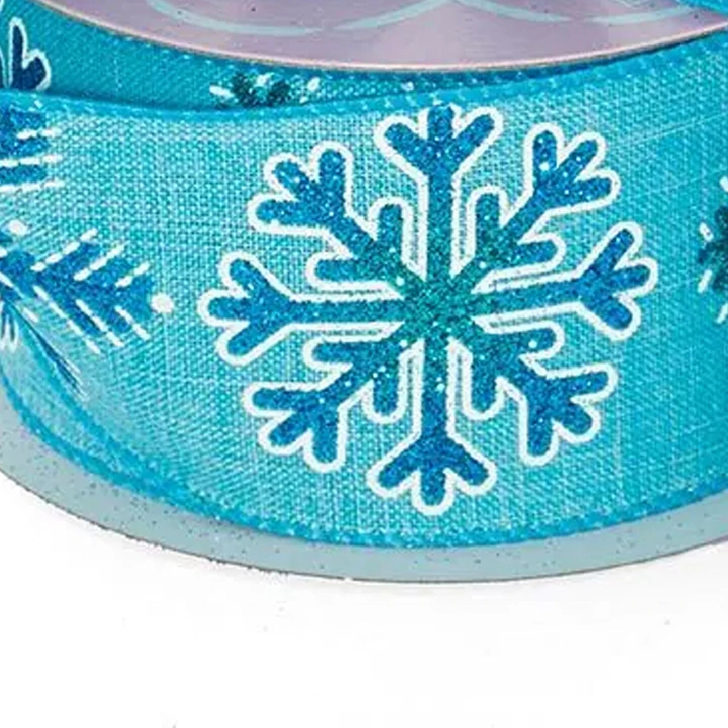 Blue Snowflake Christmas Ribbon 10 Yards X 2.5 Inches 1 Roll 6 Blue Snowflake Christmas Ribbon 10 Yards X 2.5 Inches 1 Roll - Image 4