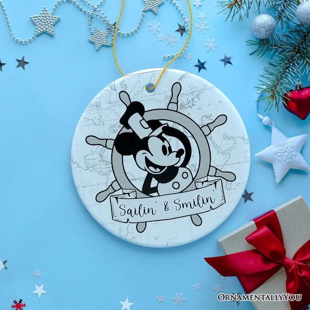 Sailin' And Smilin' Quote Christmas Ornament, Vintage Steamboat Willie Keepsake 12 Sailin' And Smilin' Quote Christmas Ornament, Vintage Steamboat Willie Keepsake - Image 10
