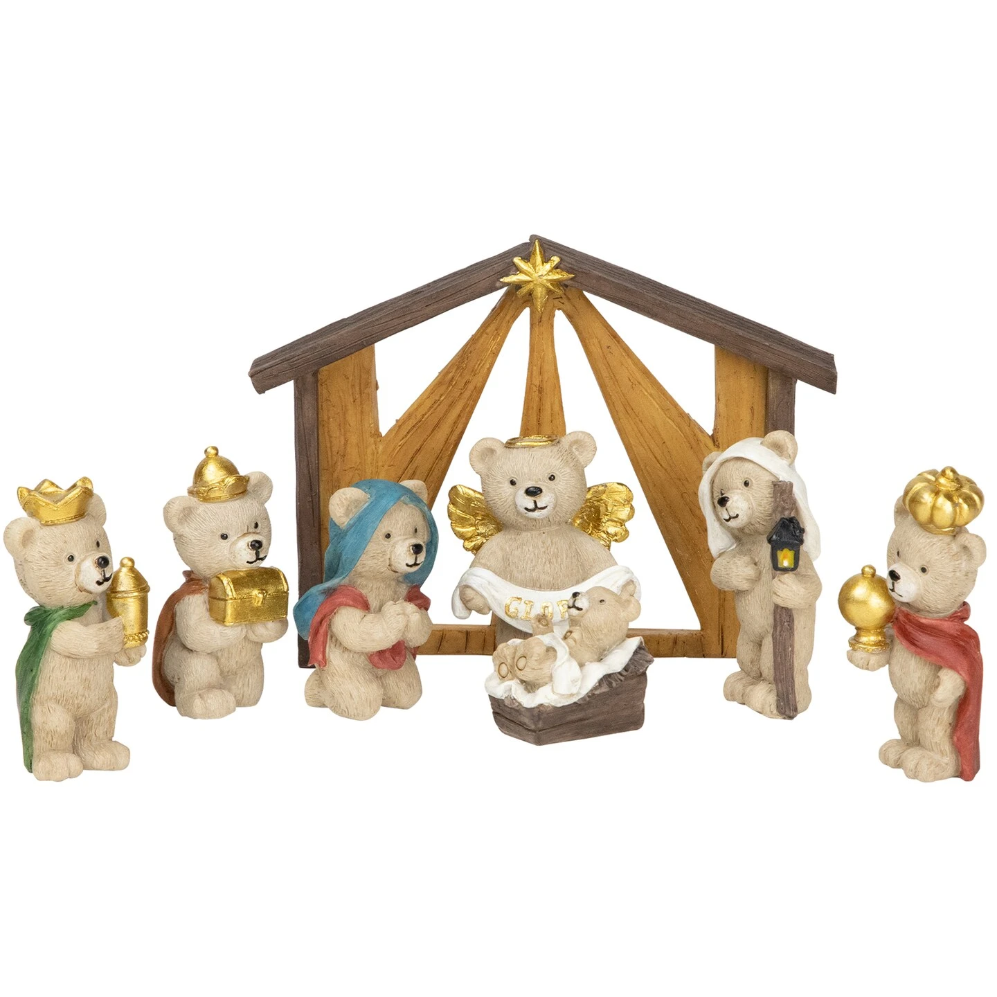 Northlight Bears Christmas Nativity Set - 4.5" - 8-Piece Multi 5 Northlight Bears Christmas Nativity Set - 4.5" - 8-Piece Multi - Image 3