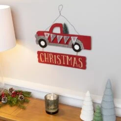 Northlight Merry Christmas Truck Hanging Wall Sign - 15.75" Red 17 Northlight Merry Christmas Truck Hanging Wall Sign - 15.75" Red -Northlight Shop 229872375250768 2