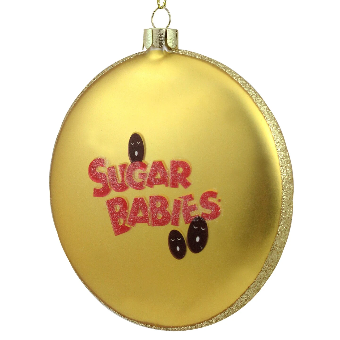 Northlight Tootsie Roll "Sugar Babies" Candies Disc Christmas Ornament - 4" - White And Gold 5 Northlight Tootsie Roll "Sugar Babies" Candies Disc Christmas Ornament - 4" - White And Gold - Image 3