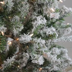 Northlight 7' Pre-Lit Flocked Balsam Pine Artificial Christmas Tree - Clear Lights Green 11 Northlight 7' Pre-Lit Flocked Balsam Pine Artificial Christmas Tree - Clear Lights Green -Northlight Shop 2305871688173478560