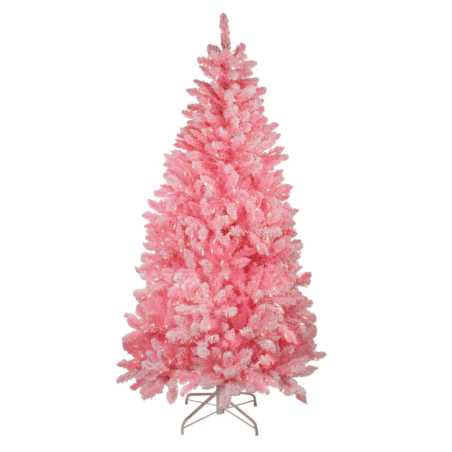 Northlight 6' Pre-Lit Slim Flocked Pink Pine Artificial Christmas Tree - Clear Lights 5 Northlight 6' Pre-Lit Slim Flocked Pink Pine Artificial Christmas Tree - Clear Lights - Image 3