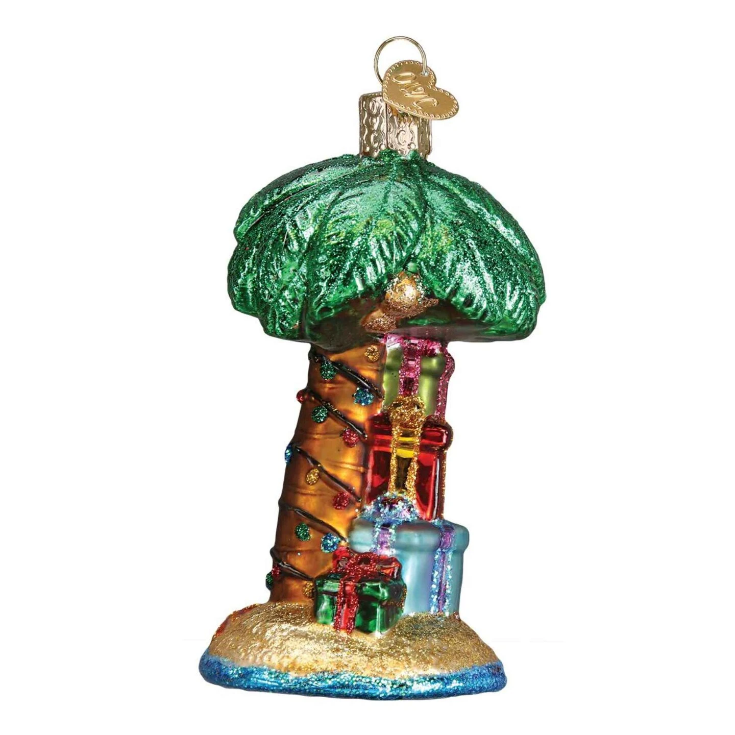 Old World Christmas 4.5 Inch Christmas Palm Tree Tree Ornament , Sand Gifts Beach Ocean Green 4 Old World Christmas 4.5 Inch Christmas Palm Tree Tree Ornament , Sand Gifts Beach Ocean Green - Image 2