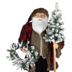 Northlight 60" Santa Claus With Flocked Alpine Tree And Wreath Commercial Christmas Figure Red 16 Northlight 60" Santa Claus With Flocked Alpine Tree And Wreath Commercial Christmas Figure Red -Northlight Shop 2305989236074890464