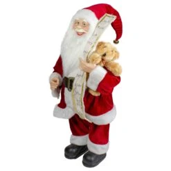 Northlight Standing Santa With Teddy Bear And List Christmas Figure - 24" Red 12 Northlight Standing Santa With Teddy Bear And List Christmas Figure - 24" Red -Northlight Shop 2305989236274316512