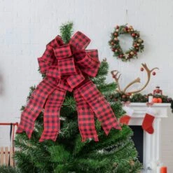 Northlight 19" Buffalo Plaid Print 14 Loop Christmas Bow Tree Topper Black 12 Northlight 19" Buffalo Plaid Print 14 Loop Christmas Bow Tree Topper Black -Northlight Shop 2305989236416726240